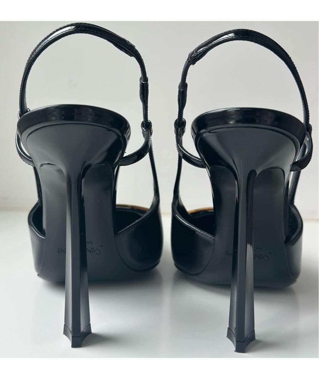SAINT LAURENT Черные туфли из лакированной кожи, фото 4
