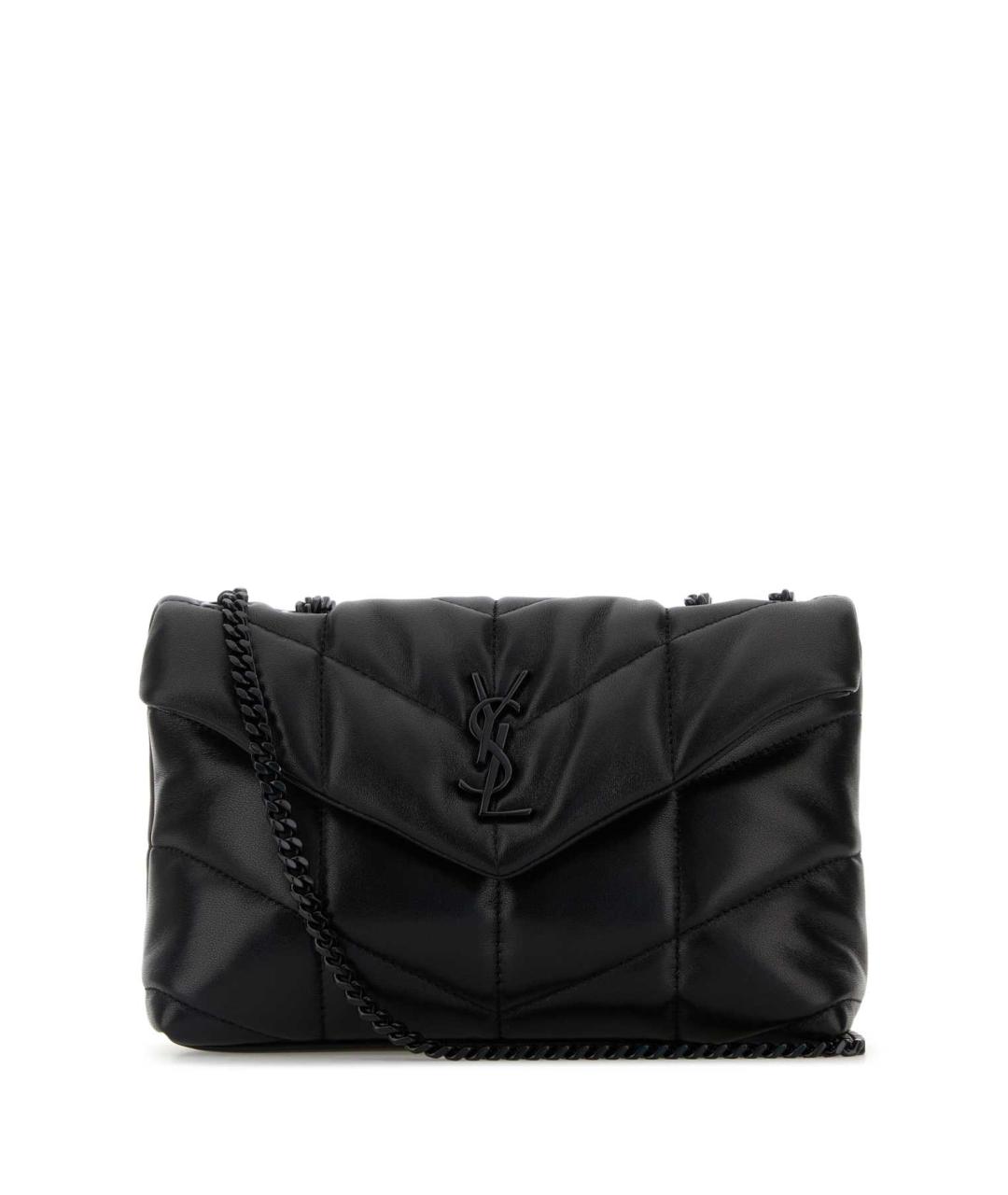 SAINT LAURENT Черная кожаная сумка через плечо, фото 1