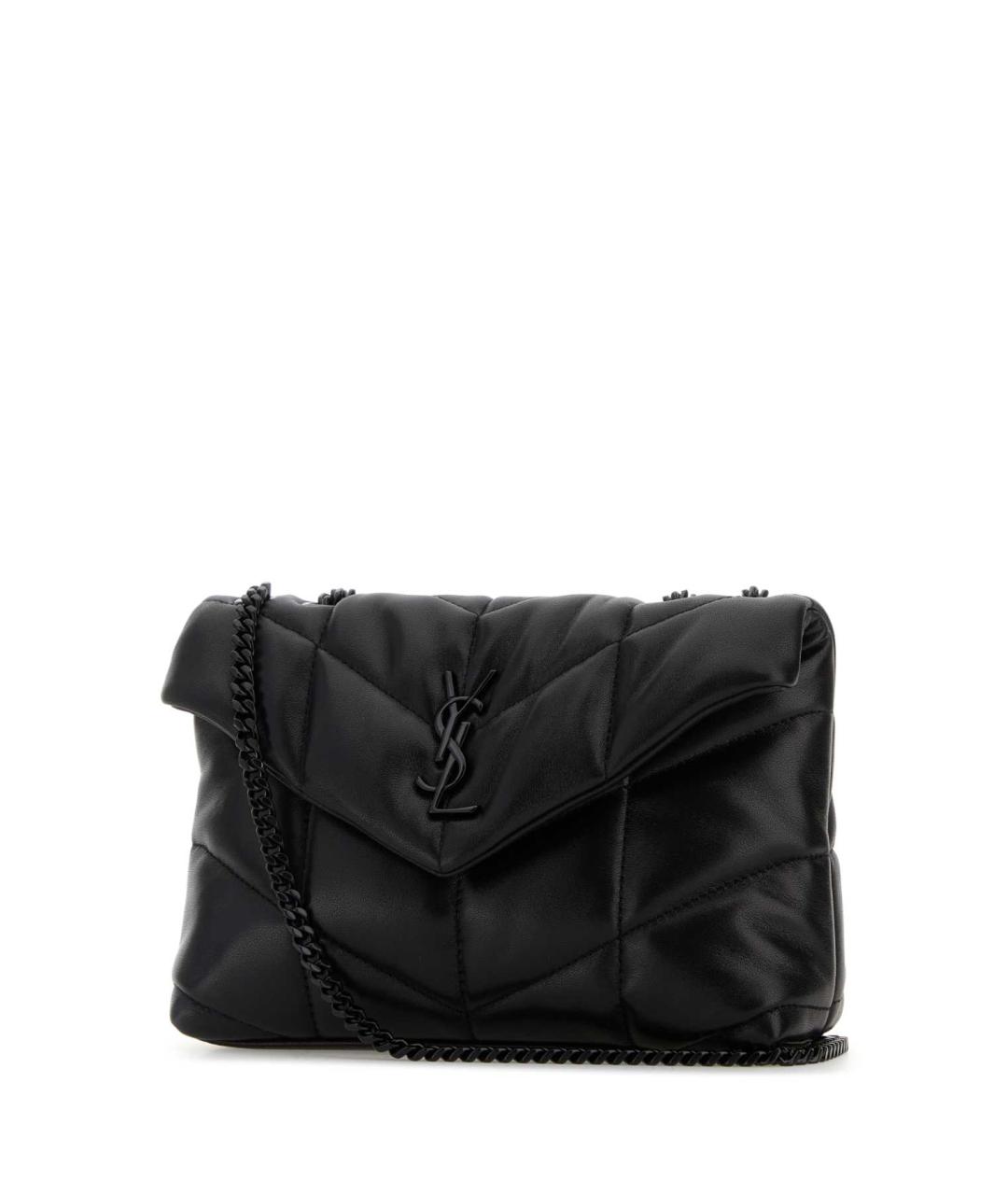 SAINT LAURENT Черная кожаная сумка через плечо, фото 2
