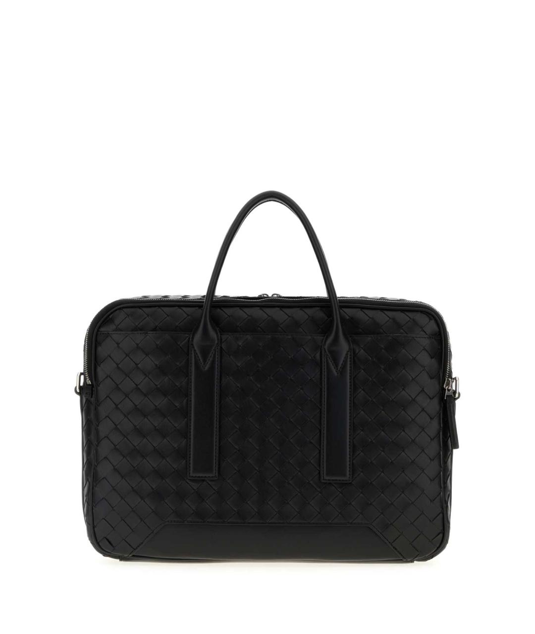 BOTTEGA VENETA Черный кожаный портфель, фото 3