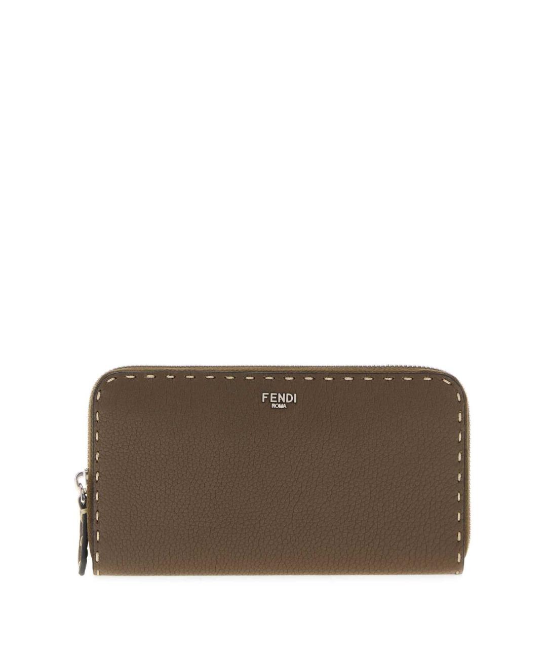 FENDI Коричневый кожаный кошелек, фото 1