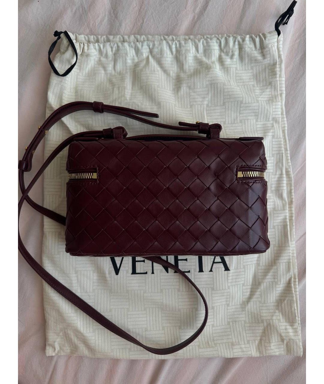BOTTEGA VENETA Бордовая кожаная сумка через плечо, фото 5