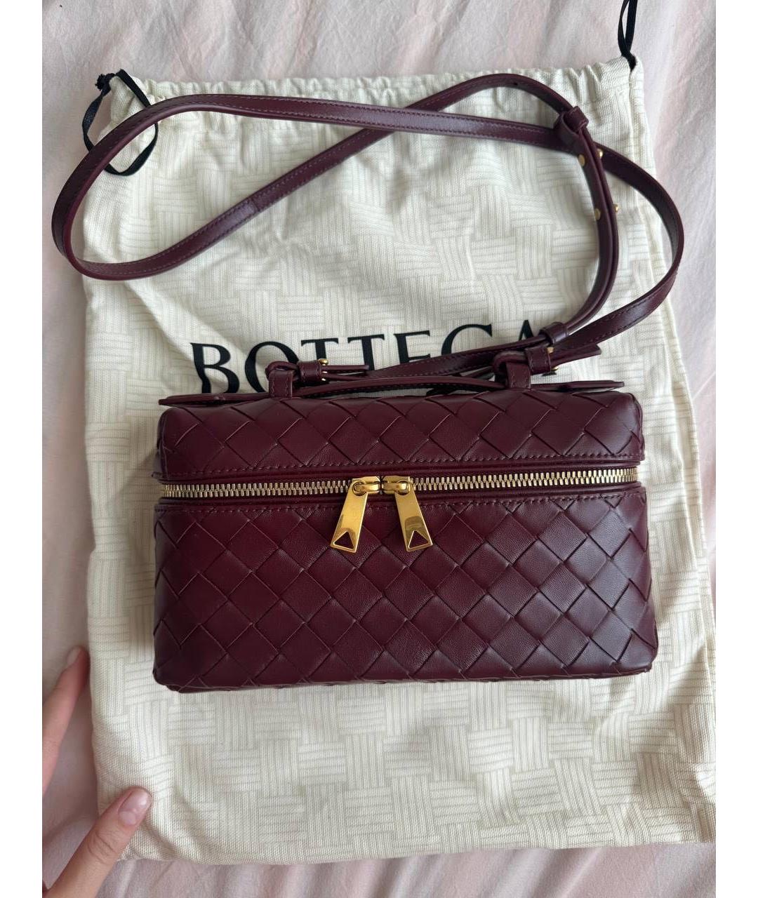 BOTTEGA VENETA Бордовая кожаная сумка через плечо, фото 7