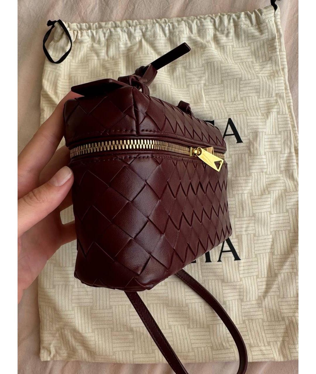 BOTTEGA VENETA Бордовая кожаная сумка через плечо, фото 2