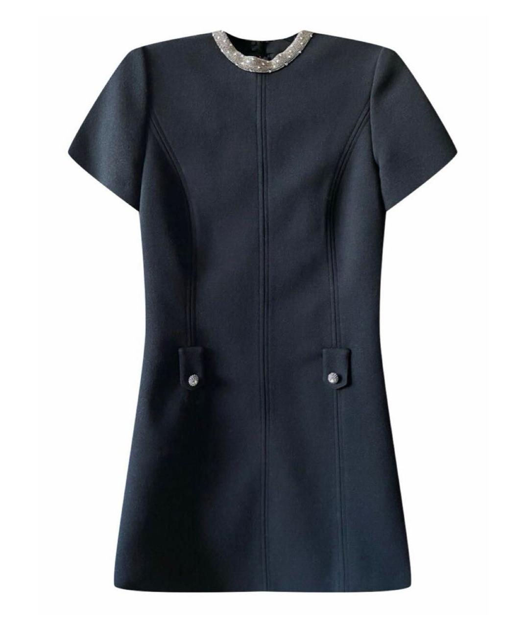 SAINT LAURENT Черное шерстяное коктейльное платье, фото 1