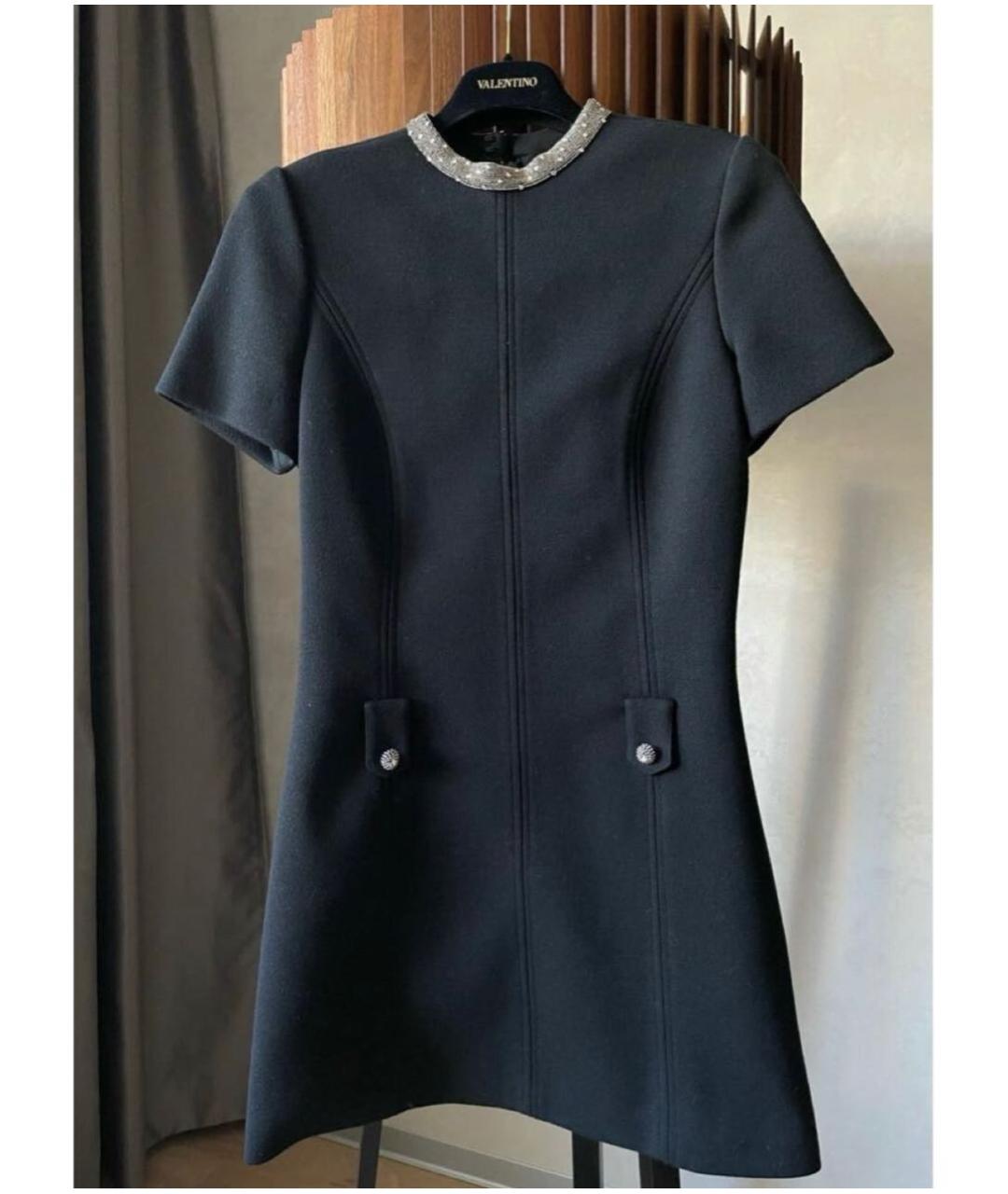 SAINT LAURENT Черное шерстяное коктейльное платье, фото 2