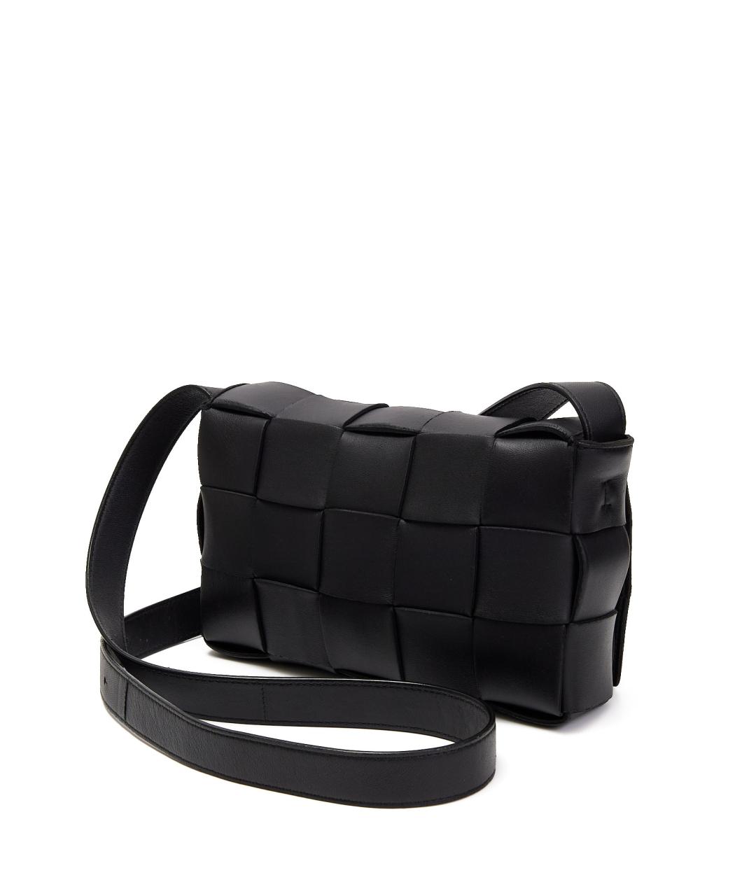 BOTTEGA VENETA Черная кожаная сумка на плечо, фото 5