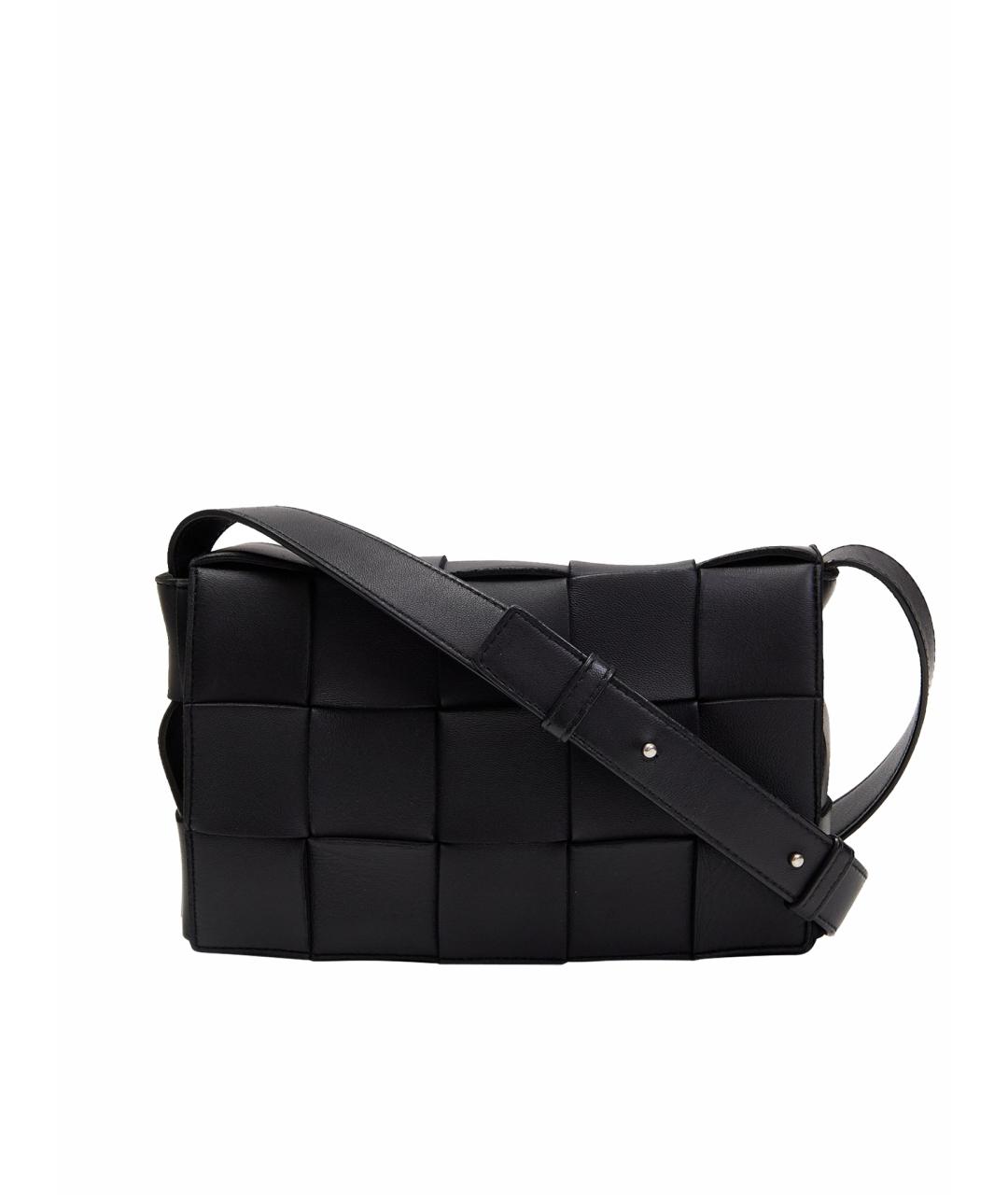 BOTTEGA VENETA Черная кожаная сумка на плечо, фото 1