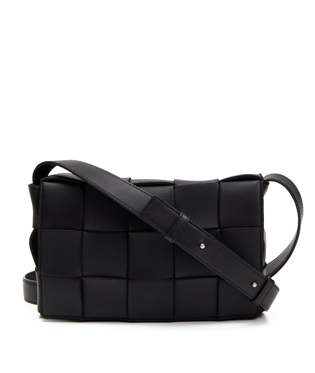 BOTTEGA VENETA Черная кожаная сумка на плечо, фото 7