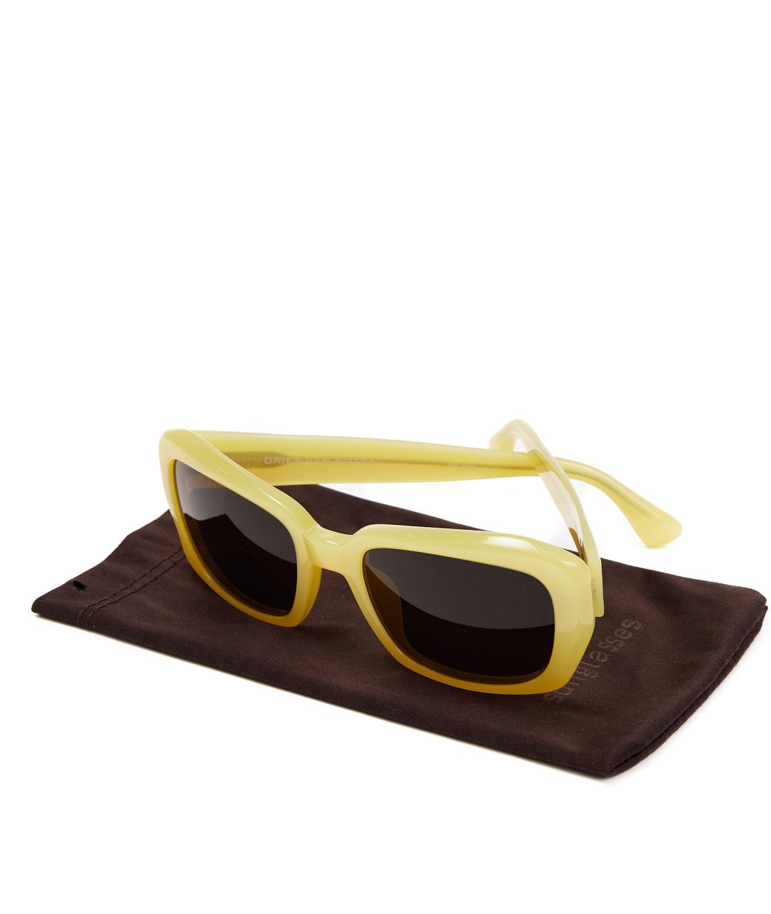 DRIES VAN NOTEN Желтые пластиковые солнцезащитные очки, фото 5
