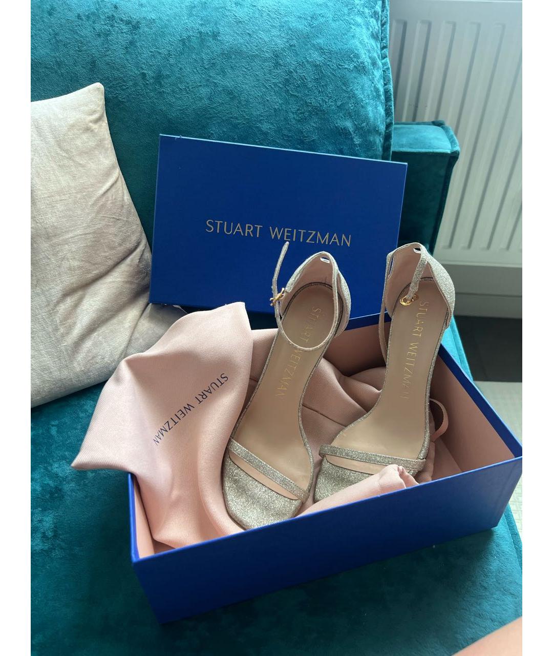STUART WEITZMAN Серебряные босоножки, фото 6