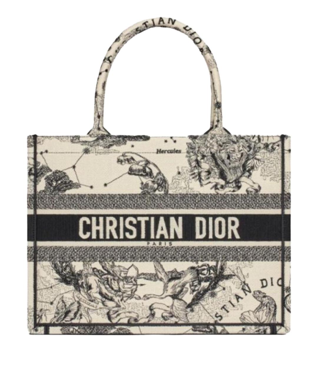 CHRISTIAN DIOR Белая тканевая сумка тоут, фото 1