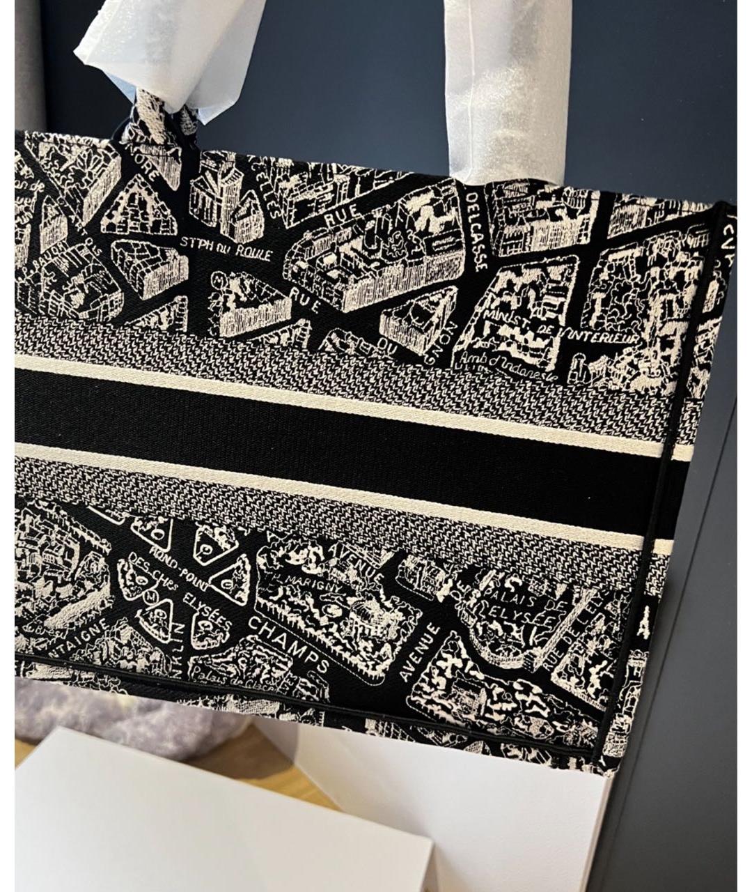 CHRISTIAN DIOR Черная тканевая сумка тоут, фото 5