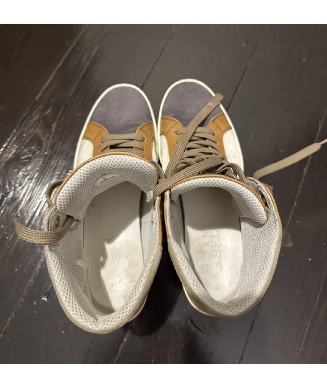 HOGAN Коричневые кожаные высокие кроссовки / кеды, фото 8