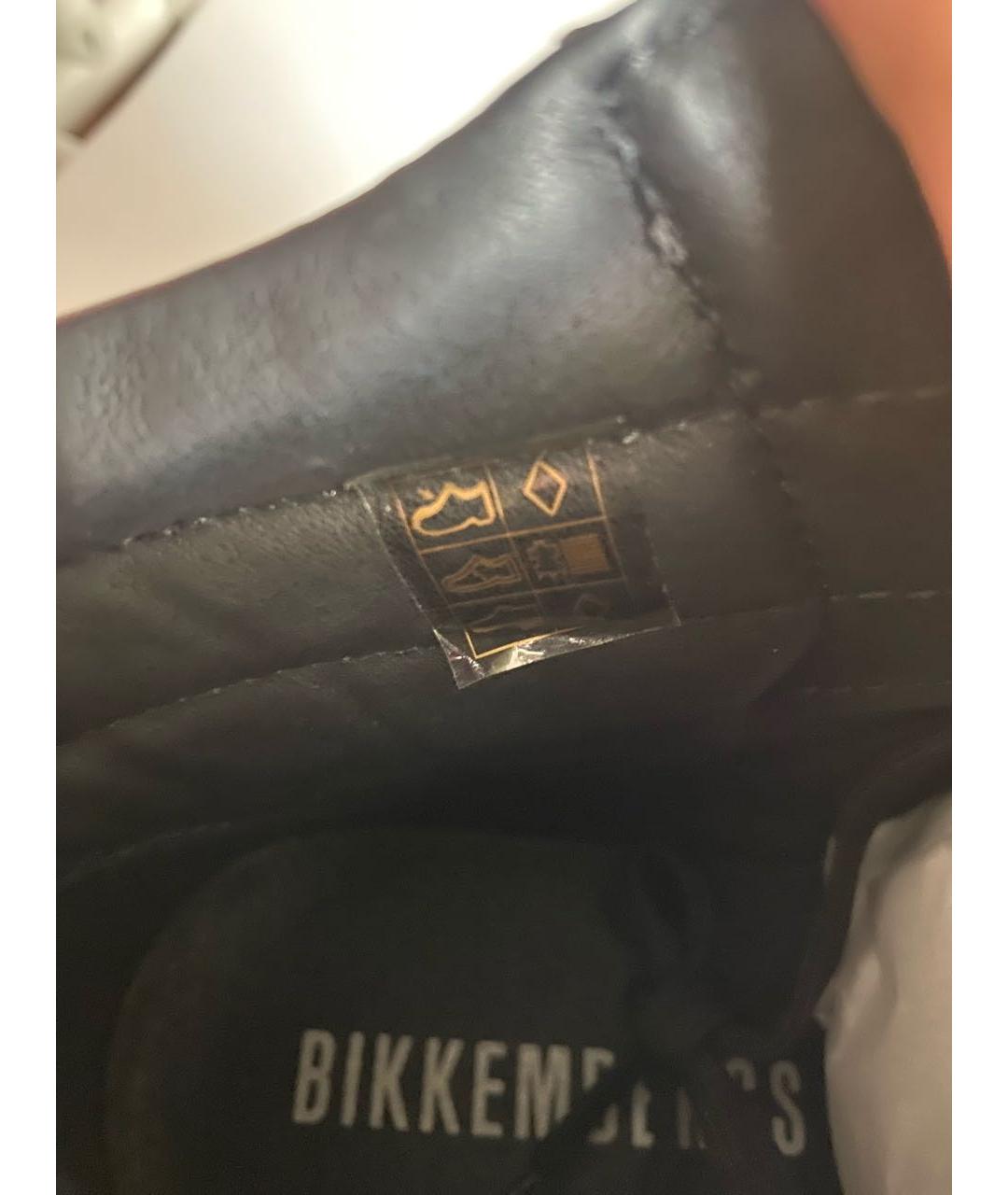 BIKKEMBERGS Черные высокие кроссовки / кеды из искусственной кожи, фото 6