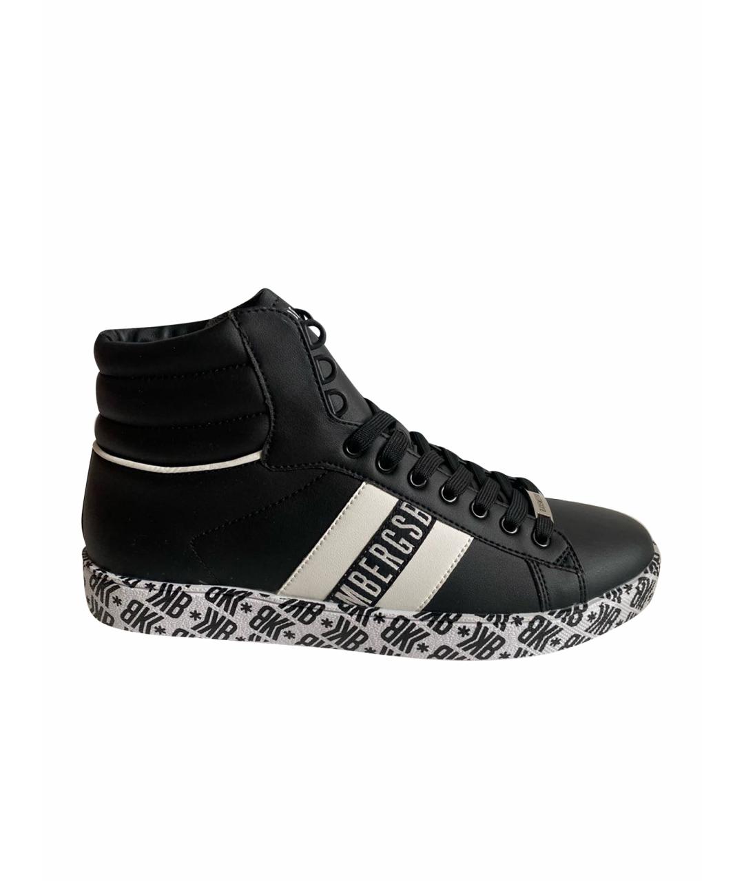BIKKEMBERGS Черные высокие кроссовки / кеды из искусственной кожи, фото 1