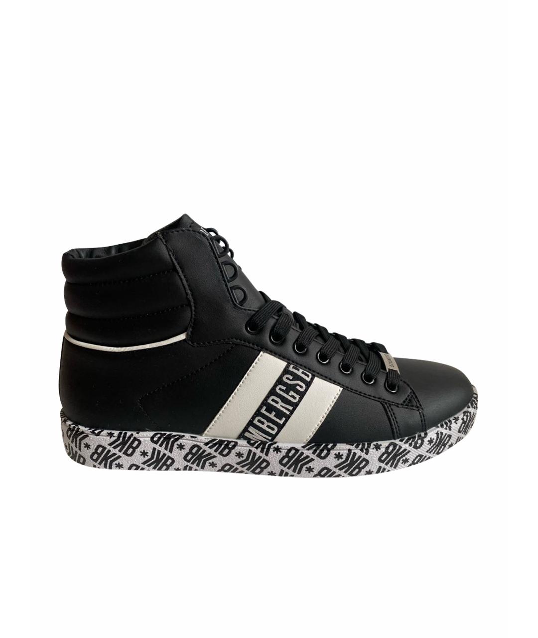 BIKKEMBERGS Черные высокие кроссовки / кеды из искусственной кожи, фото 8