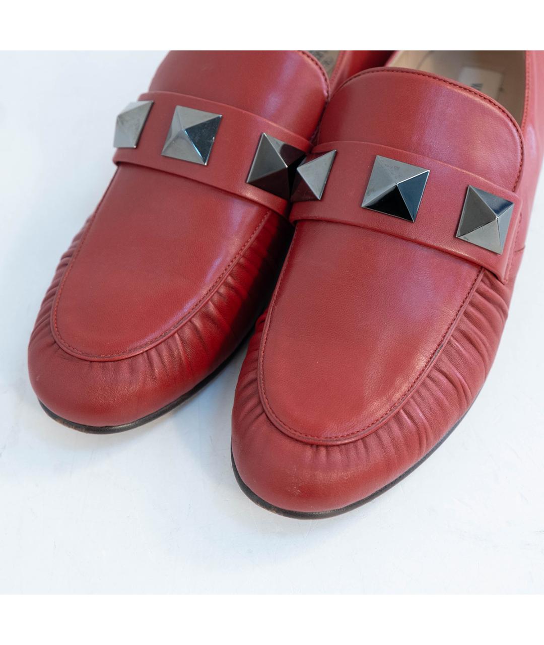 VALENTINO Красные кожаные лоферы, фото 3