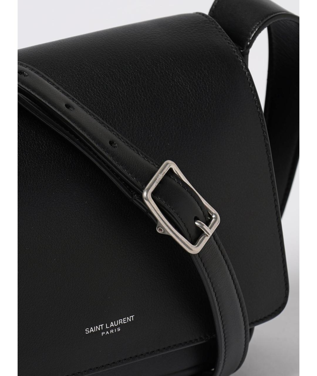 SAINT LAURENT Черная кожаная сумка на плечо, фото 4