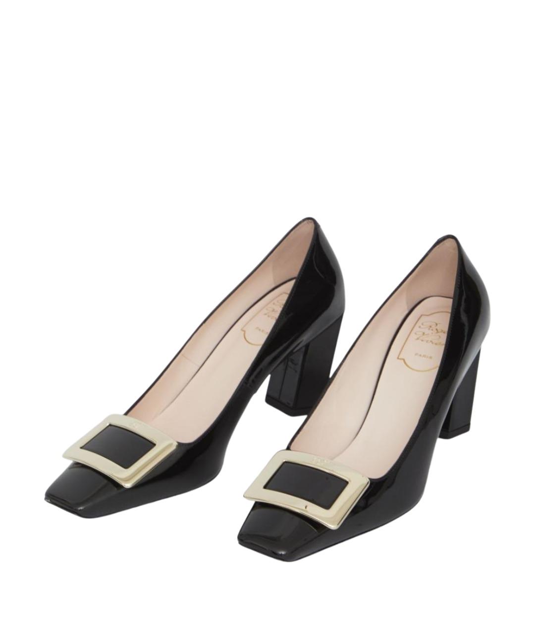 ROGER VIVIER Черные кожаные туфли, фото 5