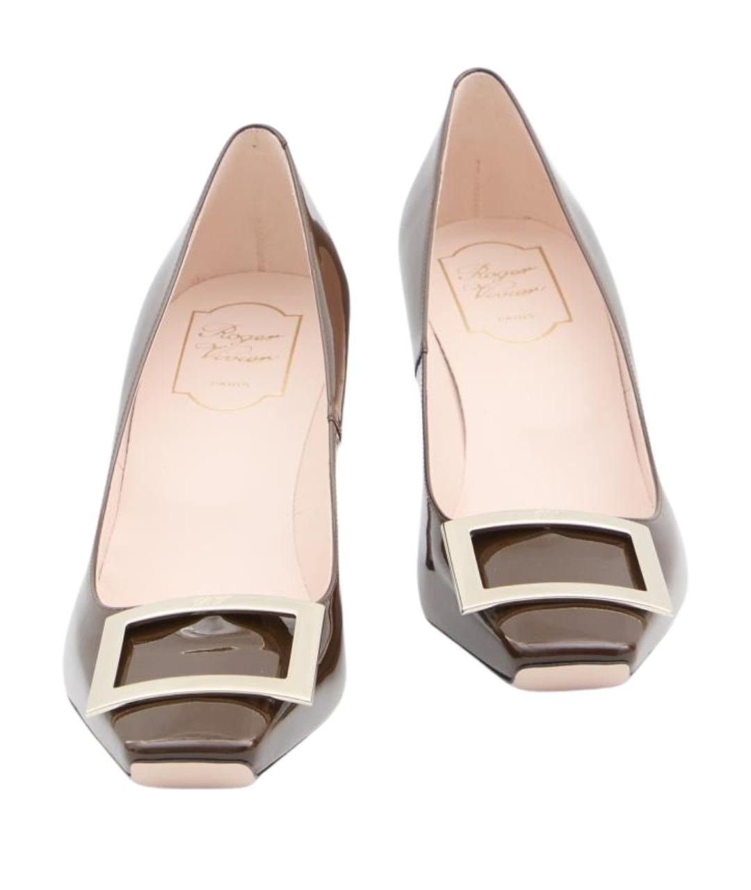 ROGER VIVIER Коричневые кожаные туфли, фото 5
