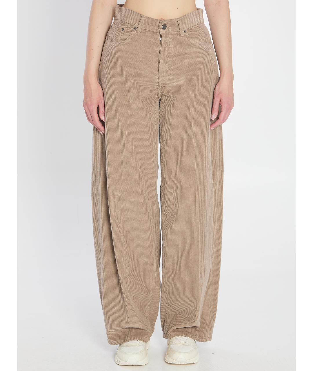 HAIKURE Бежевые хлопковые прямые джинсы, фото 2