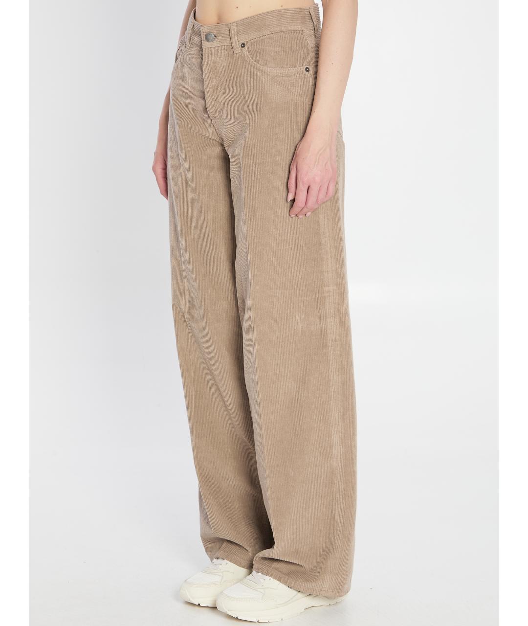 HAIKURE Бежевые хлопковые прямые джинсы, фото 3