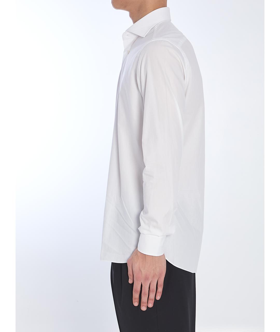 BORRIELLO Белая хлопковая классическая рубашка, фото 4