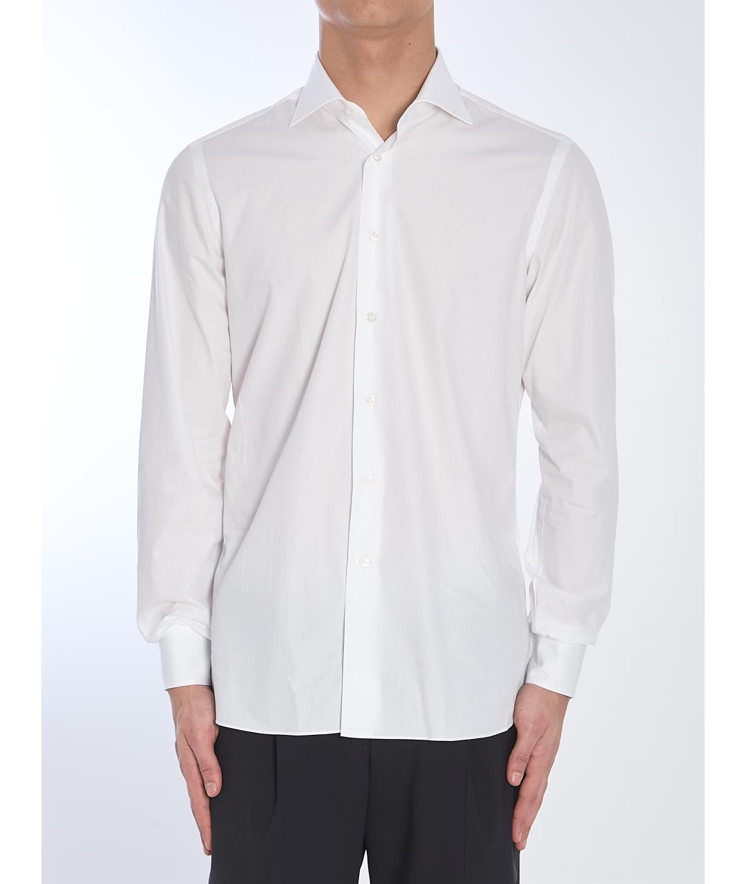 BORRIELLO Белая хлопковая классическая рубашка, фото 2