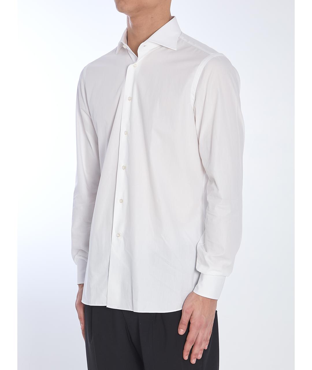 BORRIELLO Белая хлопковая классическая рубашка, фото 3