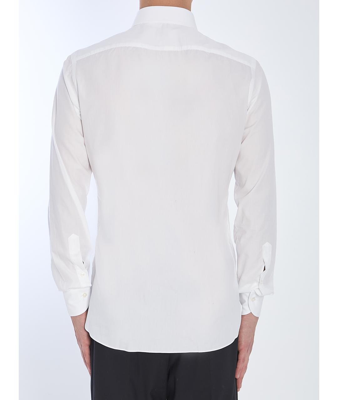 BORRIELLO Белая хлопковая классическая рубашка, фото 5