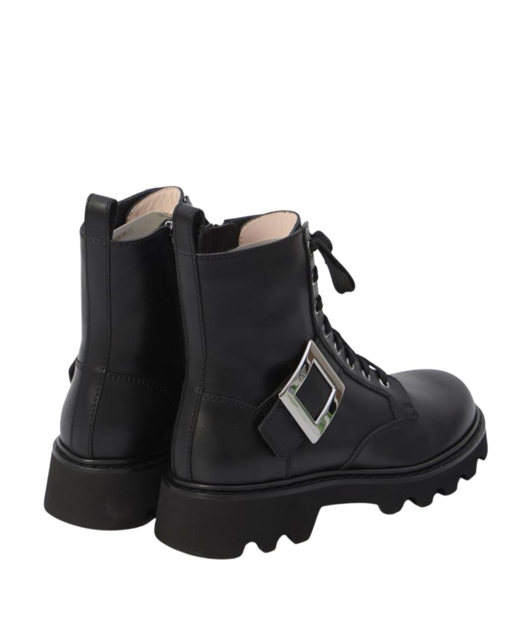 ROGER VIVIER Черные кожаные ботинки, фото 3
