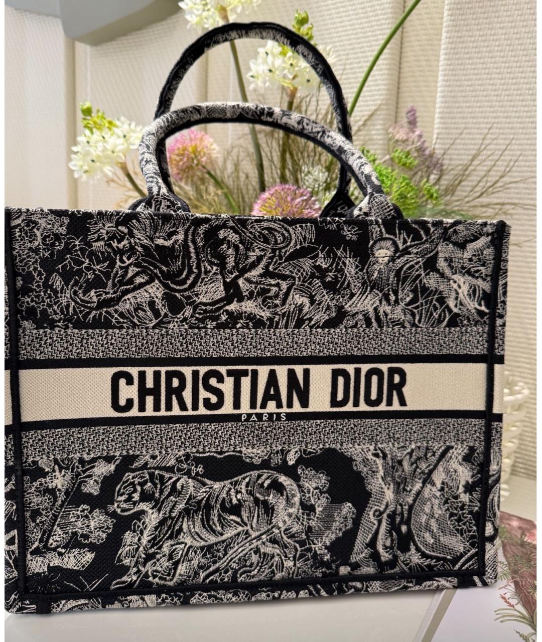 CHRISTIAN DIOR Черная тканевая сумка тоут, фото 2