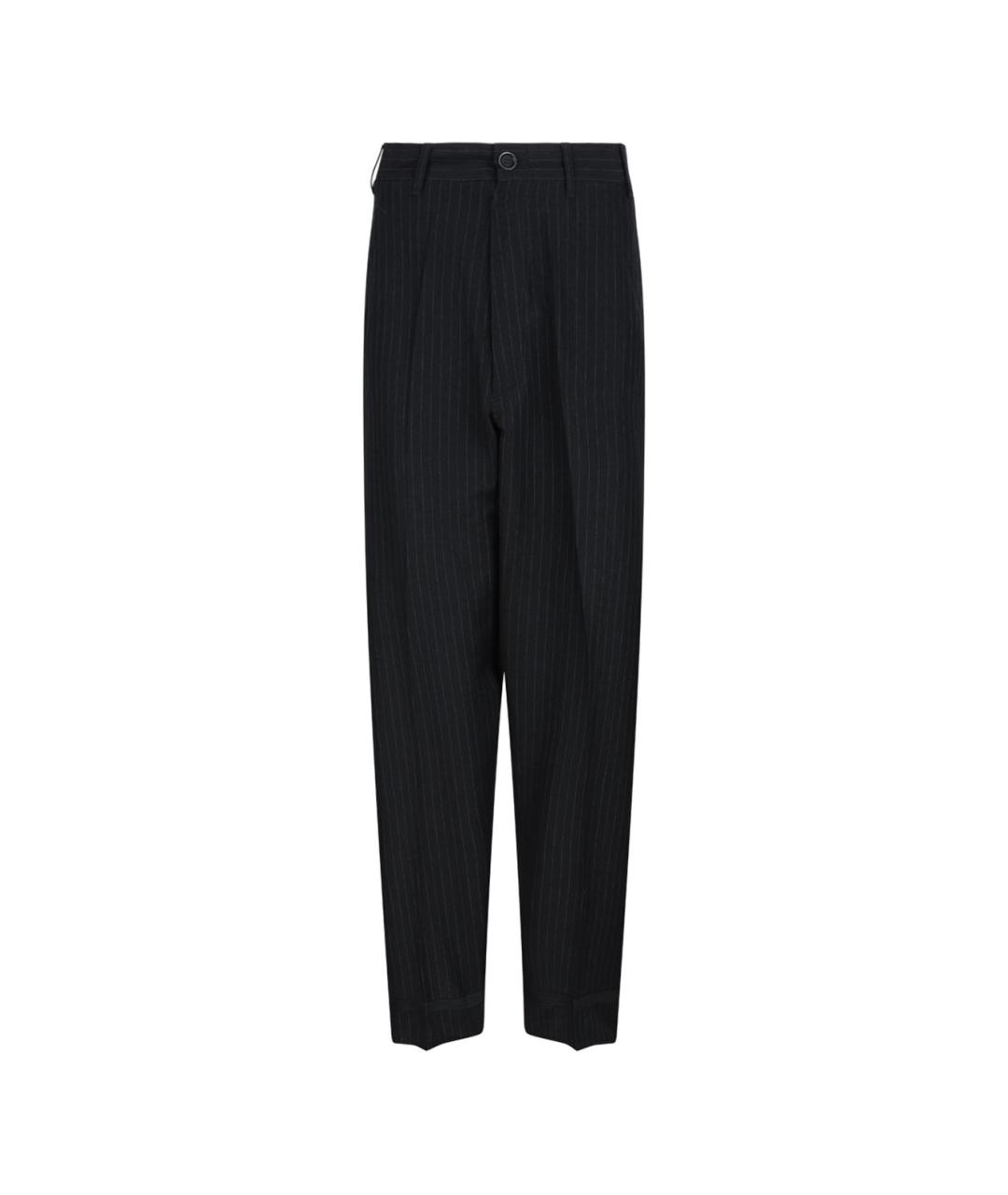 MAISON MARGIELA Черные льняные повседневные брюки, фото 1