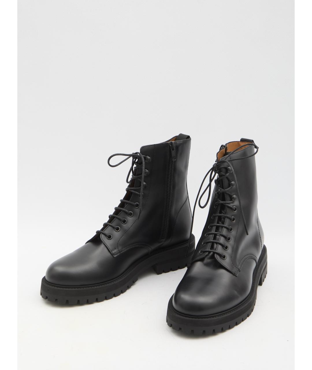 COMMON PROJECTS Черные кожаные высокие ботинки, фото 5
