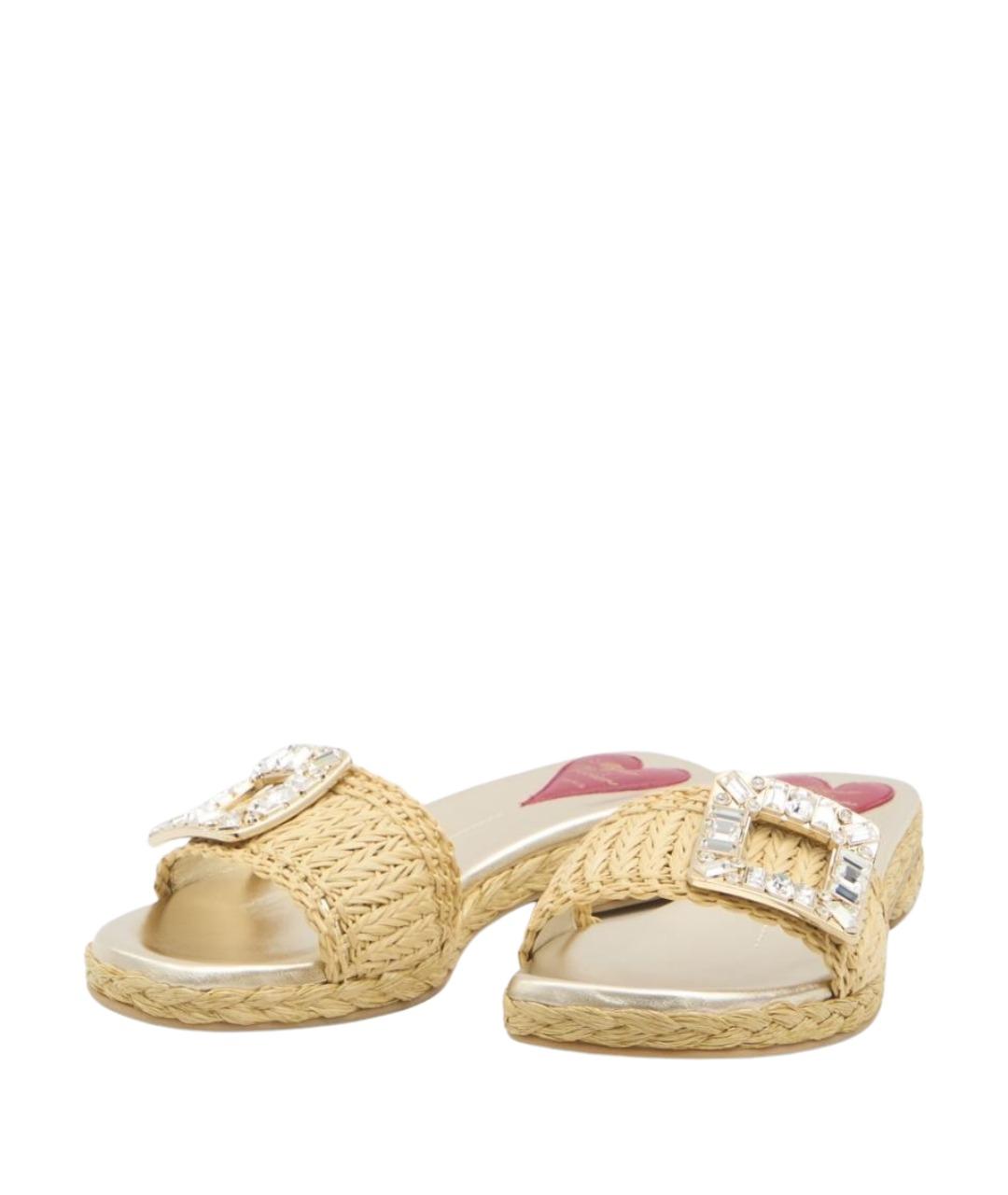 ROGER VIVIER Бежевые кожаные шлепанцы, фото 2