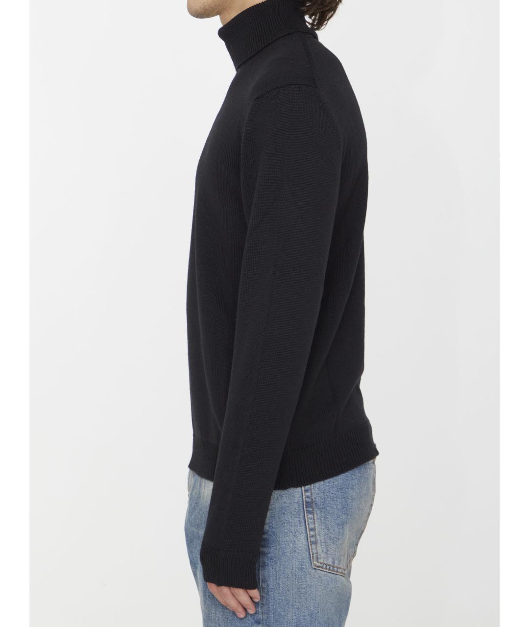 ROBERTO COLLINA Черный шерстяной джемпер / свитер, фото 4