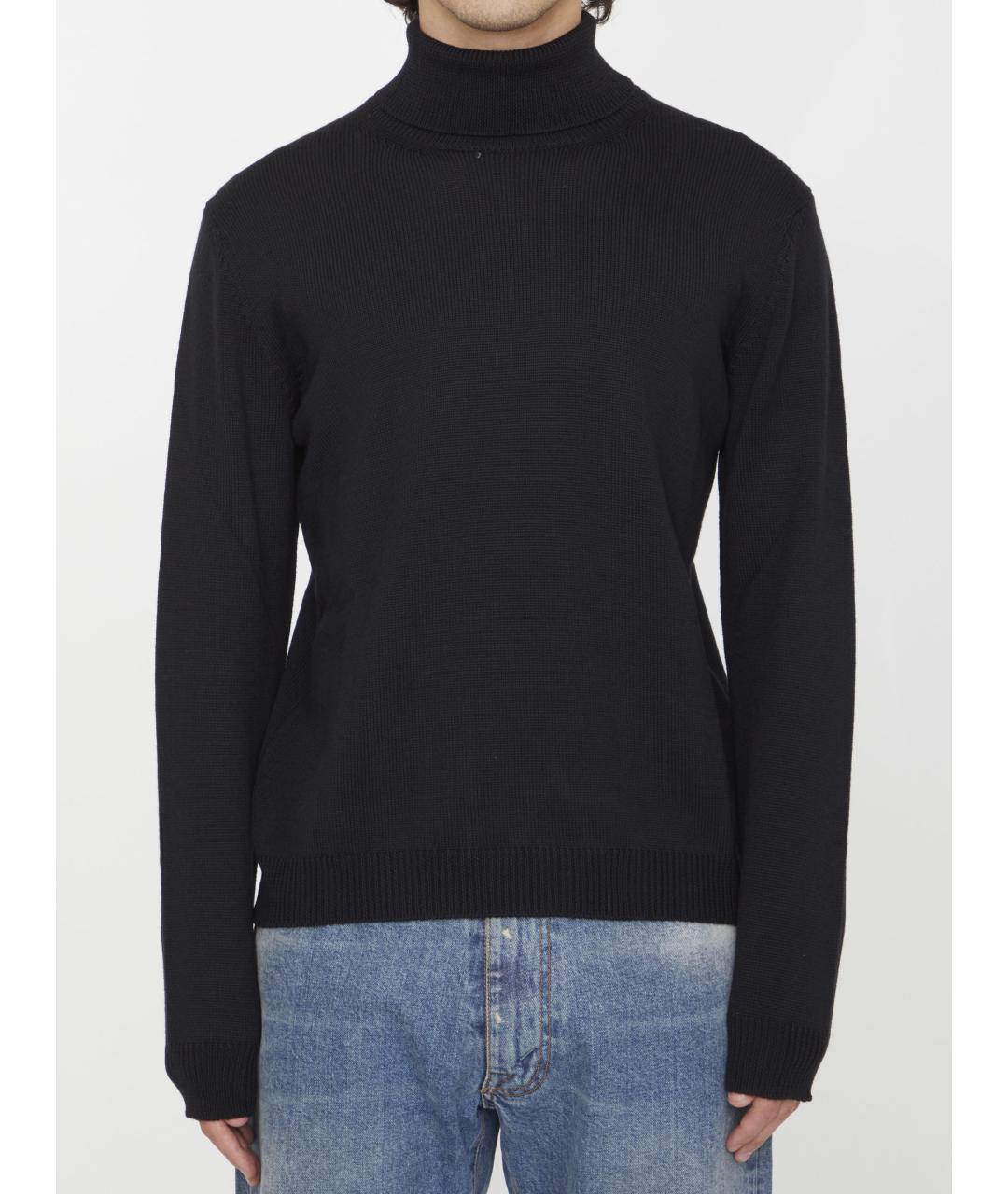 ROBERTO COLLINA Черный шерстяной джемпер / свитер, фото 2