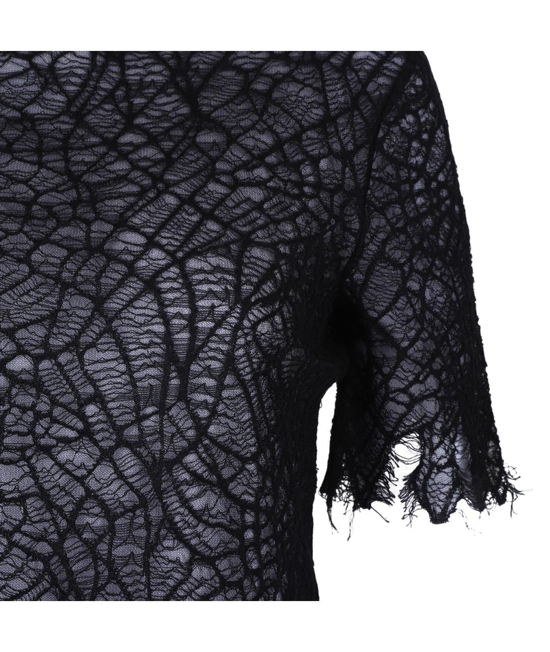 ALEXANDER MCQUEEN Черная шелковая футболка, фото 4