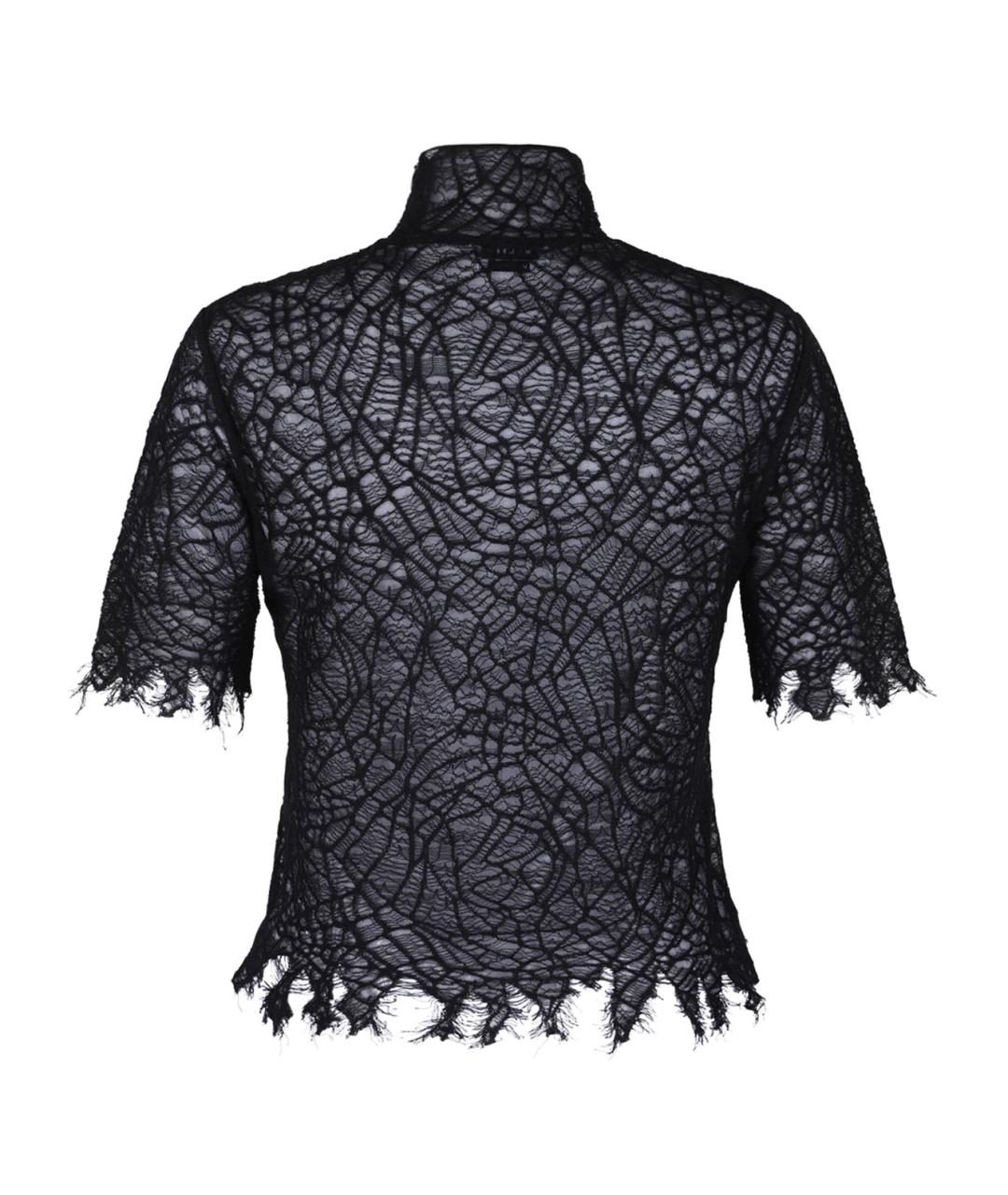 ALEXANDER MCQUEEN Черная шелковая футболка, фото 2
