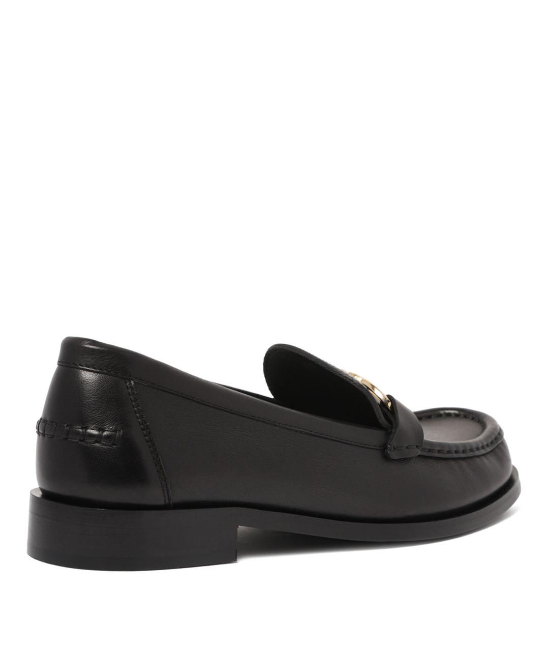 FERRAGAMO Черные кожаные лоферы, фото 3