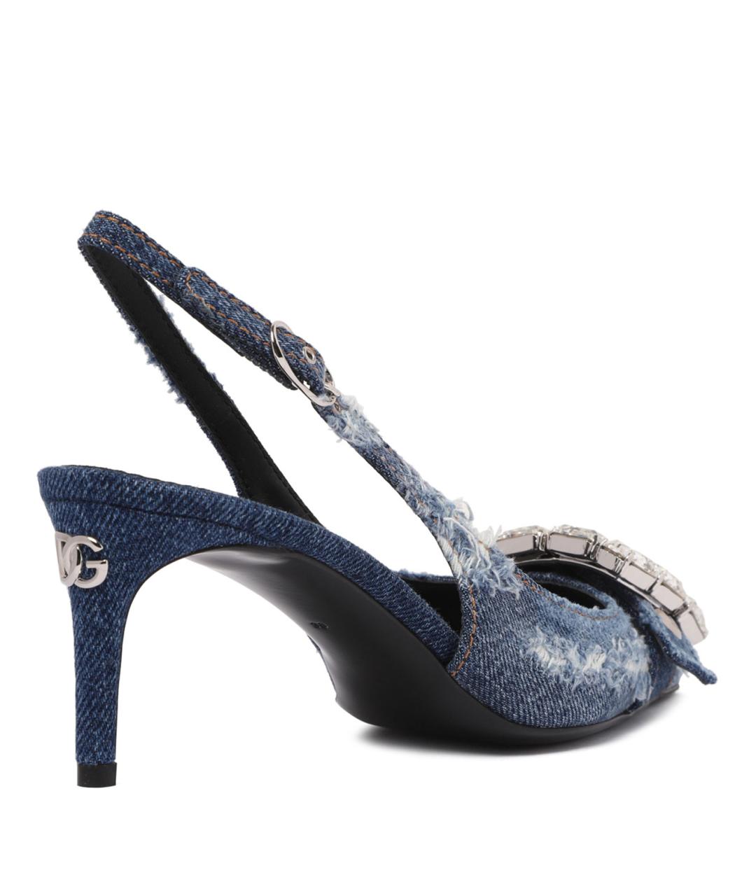 DOLCE&GABBANA Темно-синие текстильные туфли, фото 3