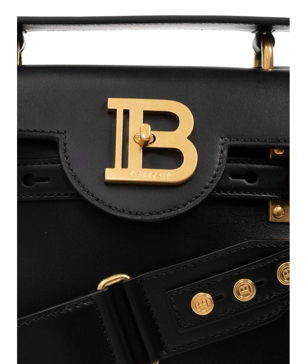 BALMAIN Черная кожаная сумка тоут, фото 5