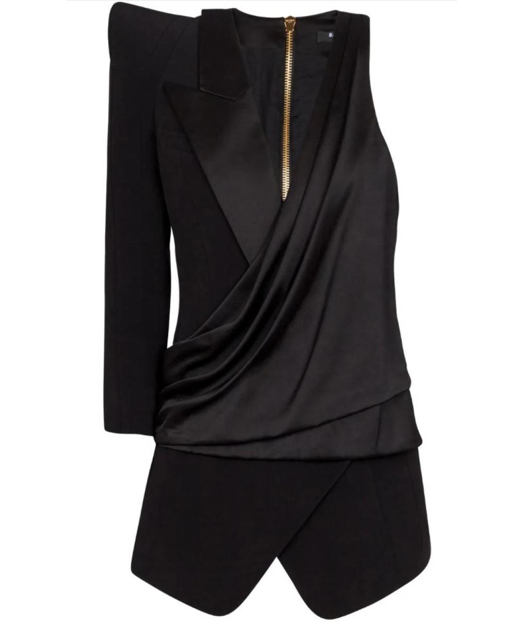 BALMAIN Черное хлопковое повседневное платье, фото 1