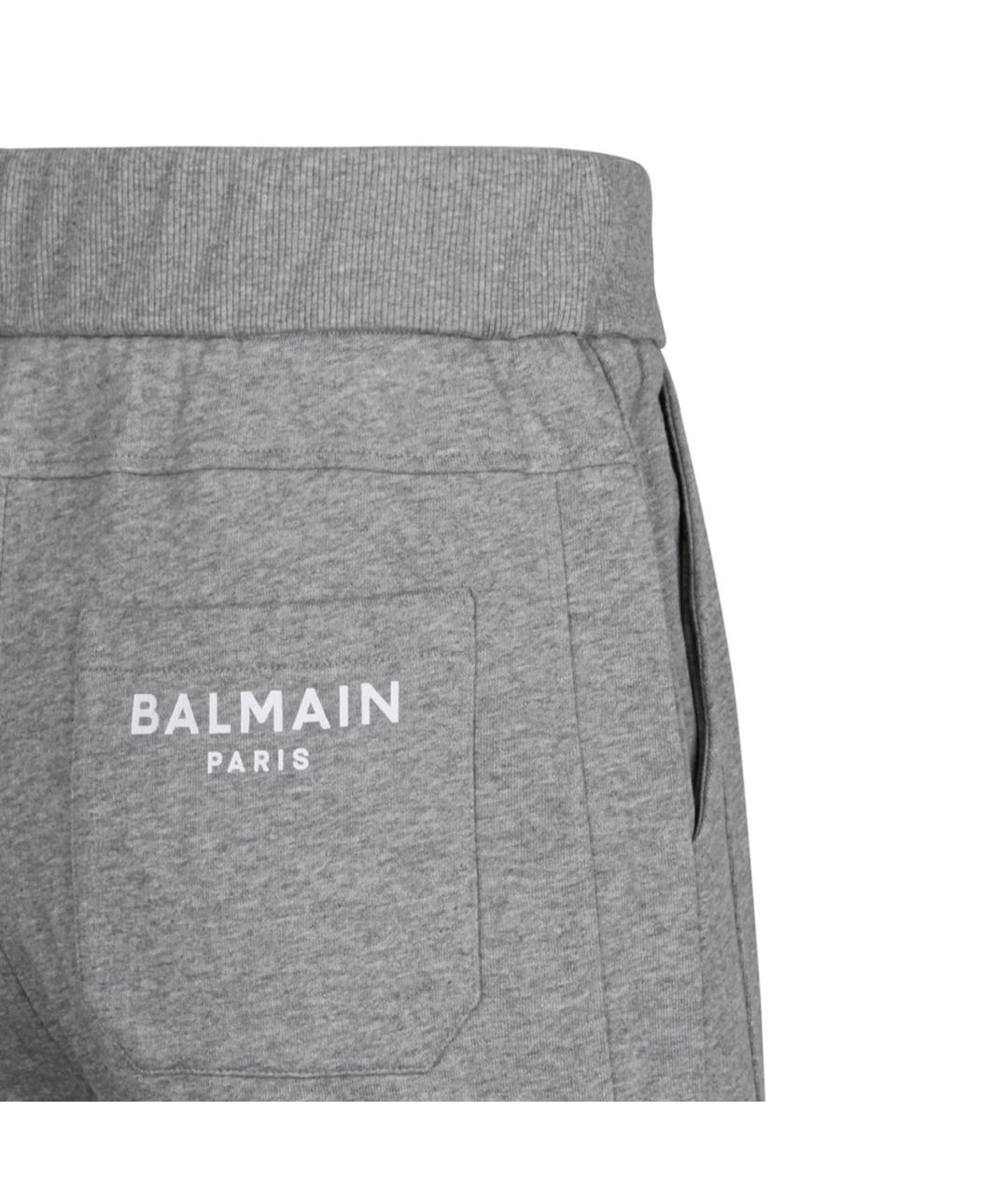 BALMAIN Серые хлопковые повседневные брюки, фото 4