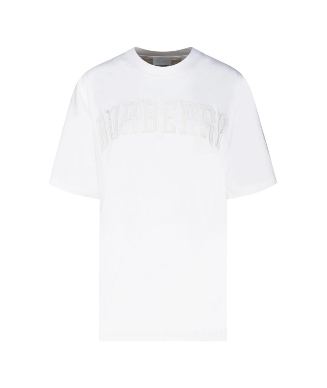 BURBERRY Белая хлопковая футболка, фото 1