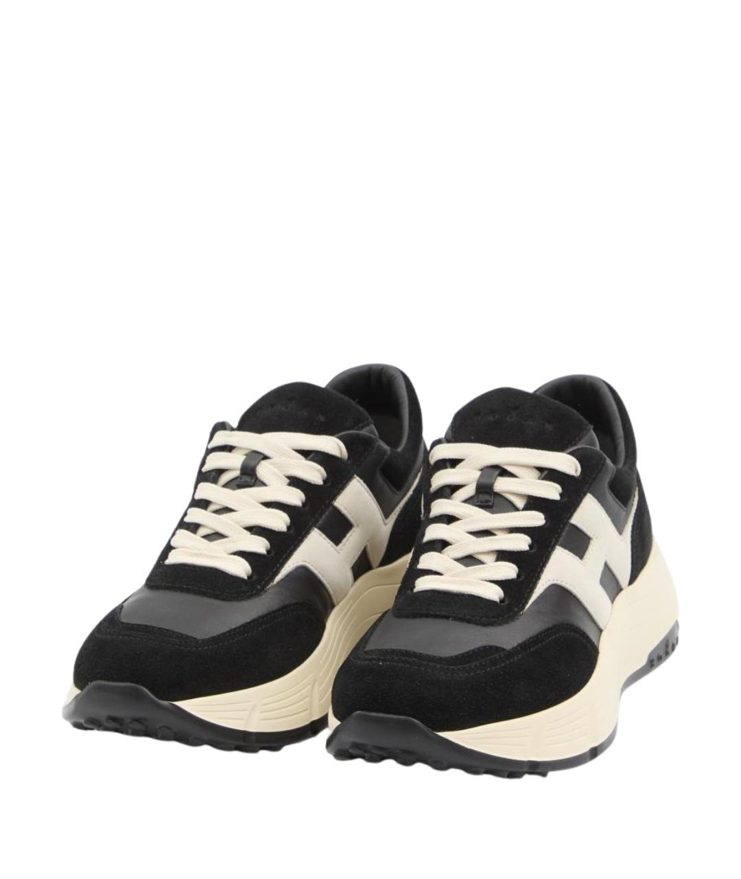 HOGAN Черные кожаные кроссовки, фото 2