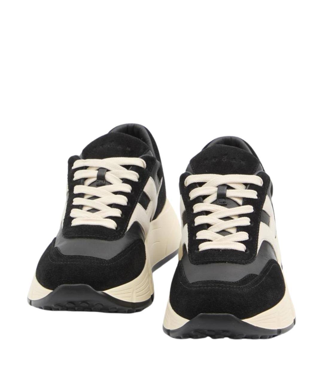 HOGAN Черные кожаные кроссовки, фото 5