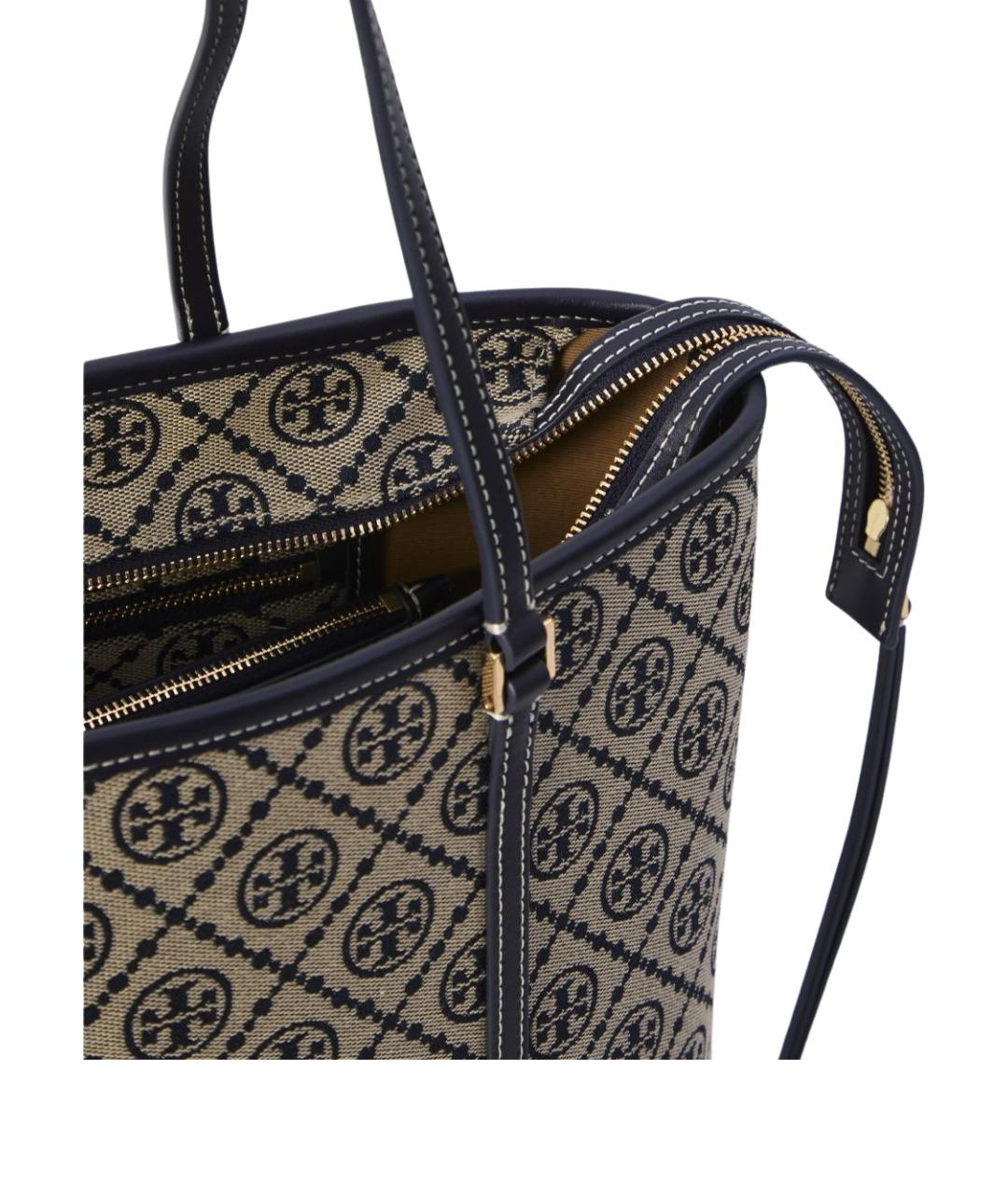 TORY BURCH Синяя хлопковая сумка через плечо, фото 4