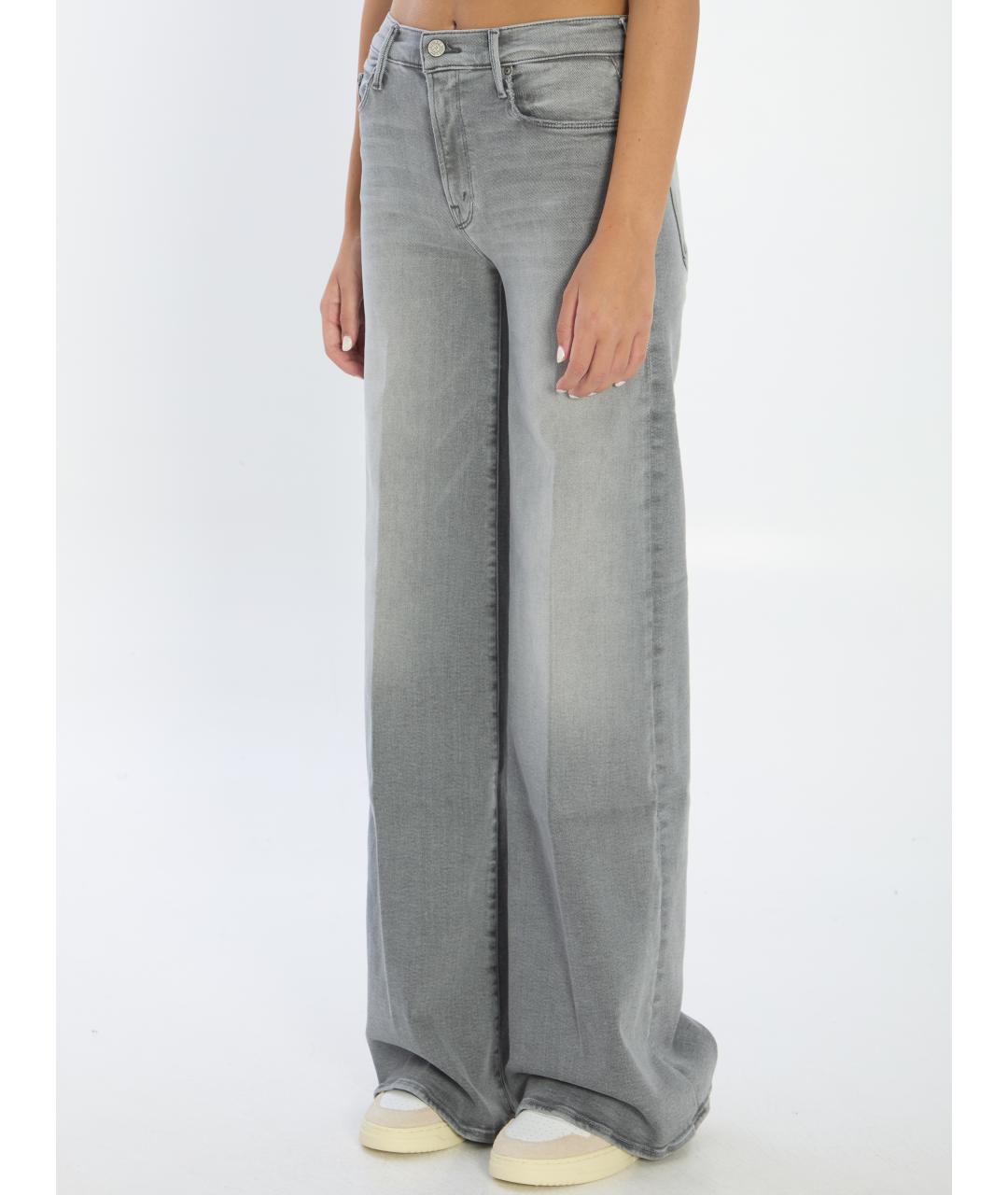 MOTHER Серые хлопковые прямые джинсы, фото 3